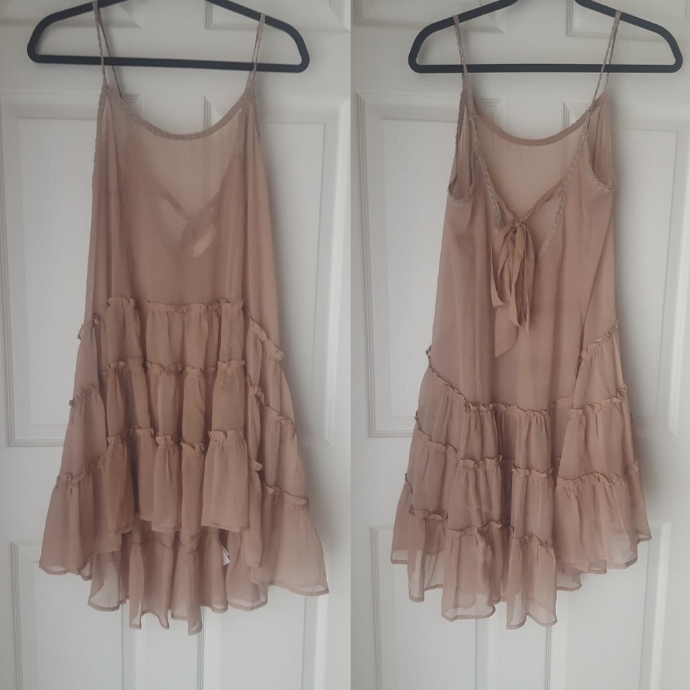 Tan see through dress